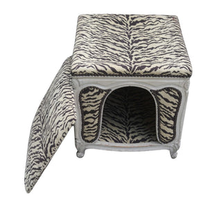 ZEBRA PRINT DOG BED OR OTTOMAN FOR SPECIAL CHIEN