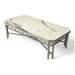 LARGE MARBLE COFFEE TABLE WITH PAINTED FAUX BAMBOO BASE