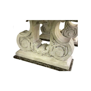 PAIR LARGE MICHAEL TAYLOR STONE PEDESTAL BASES
