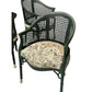 SET OF FOREST GREEN WICKER TABLE AND FIVE CHAIRS IN BIELECKY BROTHERS STYLE