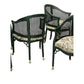 SET OF FOREST GREEN WICKER TABLE AND FIVE CHAIRS IN BIELECKY BROTHERS STYLE