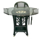 SET OF FOREST GREEN WICKER TABLE AND FIVE CHAIRS IN BIELECKY BROTHERS STYLE
