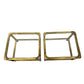 PAIR OF MASTERCRAFT STYLE  BRASS AND GLASS SIDE TABLES