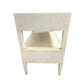 KARL SPRINGER STYLE  CREAM GRASSCLOTH TWO DRAWER SIDE TABLE OR NIGHT STAND