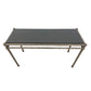PAIR OF SILVERED IRON CONSOLE TABLES WITH BLACK GRANITE TOP