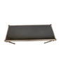 PAIR OF SILVERED IRON CONSOLE TABLES WITH BLACK GRANITE TOP