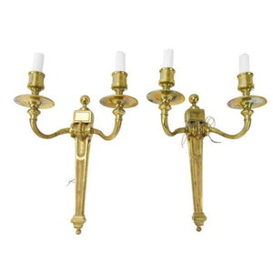 PAIR OF DOUBLE ARM GILT NEOCALSSICAL SCONCES