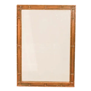 BRONZE TONE FAUX BAMBOO FRAME MIRROR