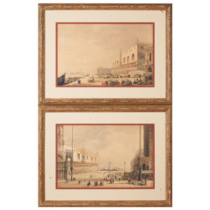 PAIR OF FRAMED ST MARKS SQUARE, VENICE SCENES