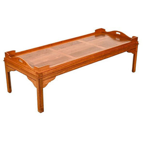 HAND CARVED TRAY TOP COFFEE TABLE