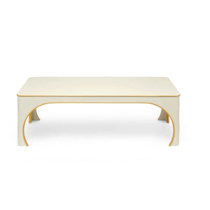 BRIGHTON COFFEE TABLE IN INVORY WITH GOLD EDGE