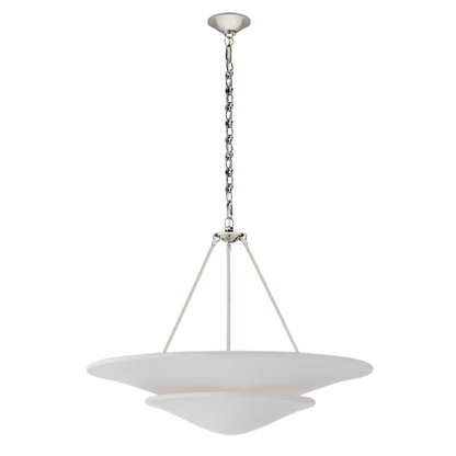 WHITE PLASTER LARGE TIERED CHANDELIER