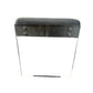 MODERN LUCITE BENCH WITH GRAY UPHOLSTERY