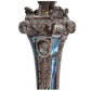 19TH CENTURY PAIR OF ORNATE SILVERED BRONZE CANDLESTICK LAMPS