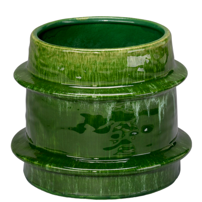 GREEN CERAMIC TEXTURED VASE