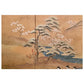 VINTAGE JAPANESE FOUR PANEL HAND PAINTED BYOBU SCREEN