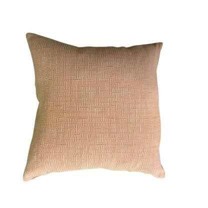 GEOMETRIC ORANGE AND WHITE TEXTURED PILLOW