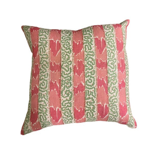 CHINA SEAS BIJOU STRIPE GREEN AND CORAL ABSTRACT PILLOW