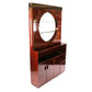 ART DECO STYLE MAHOGANY 3 PIECE CABINET WITH MIRROR AND FLOATING BAR