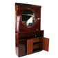 ART DECO STYLE MAHOGANY 3 PIECE CABINET WITH MIRROR AND FLOATING BAR