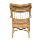TALL WICKER ARMCHAIR WITH SCROLL DETAIL TO BACK REST