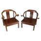 ALMOST PAIR OF ROSEWOOD HORSESHOE CHINESE CHAIRS