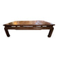 ASIAN MODERN CHOCOLATE BROWN COFFEE TABLE WITH MING STYLE LEGS