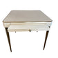 MOD LEATHER TOP DESK / GAMES TABLE  WITH BRASS ACCENTS AND NOTCHED CORNERS