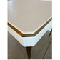 MOD LEATHER TOP DESK / GAMES TABLE  WITH BRASS ACCENTS AND NOTCHED CORNERS
