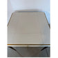 MOD LEATHER TOP DESK / GAMES TABLE  WITH BRASS ACCENTS AND NOTCHED CORNERS