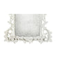 ORNATE ROCOCO  ANTIQUED MIRROR IN WHITE  WITH AVIAN CREST