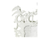 ORNATE ROCOCO  ANTIQUED MIRROR IN WHITE  WITH AVIAN CREST