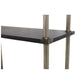 MIXED METALS VINTAGE  ETAGERE WITH SEVEN FAUX LEATHER SHELVES