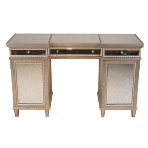 SILVER GILTWOOD MIRRORED VANITY DESK