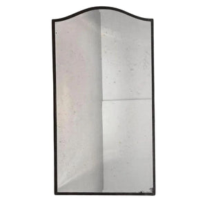 PAUL FERRANTE STYLE WROUGHT IRON ARCHED FRAME MIRROR WITH BEVELED GLASS