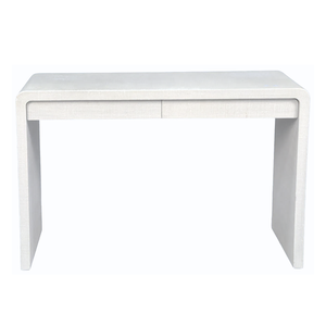 MID CENTURY MODERN KARL SPRINGER STYLE PAINTED LINEN CONSOLE WITH DRAWERS