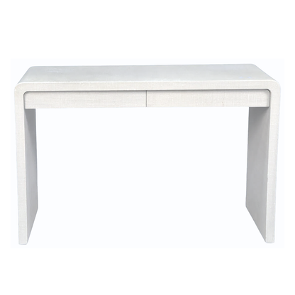 MID CENTURY MODERN KARL SPRINGER STYLE PAINTED LINEN CONSOLE WITH DRAWERS
