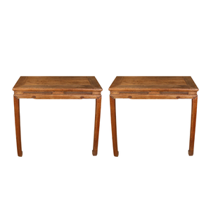 PAIR OF ASIAN OAK WALL CONSOLES