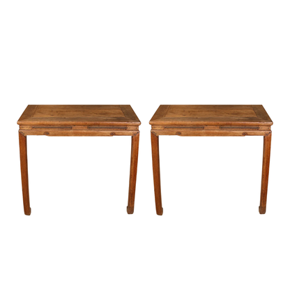 PAIR OF ASIAN OAK WALL CONSOLES