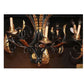 IRON AND GILT SPANISH STYLE LARGE CHANDELIER