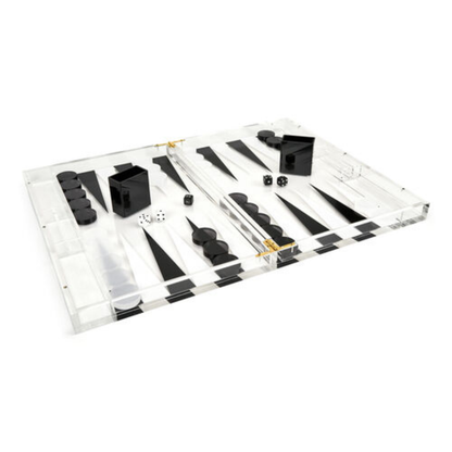 LUCITE BACKGAMMON SET