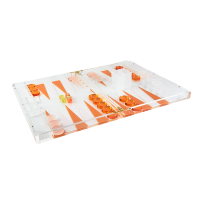 LUCITE BACKGAMMON SET