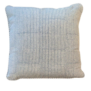 PALE BLUE AND WHITE PILLOW WITH TINY LEAVES