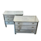 PAIR OF HOLLYWOOD REGENCY STYLE THREE DRAWER MIRRORED DRESSERS