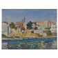 OIL ON PANEL HARBOR SCENE, FRAMED AND SIGNED