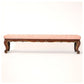 REGENCY STYLE TUFTED UPHOLSTERED PARCEL GILT MAHOGANY BENCH