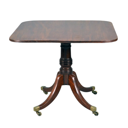 SMALL FLIP TOP PEDESTAL TABLE ON CASTERS