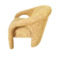 SINGLE ELEPHANT FORM OCHRE & ROUGE UPHOLSTERED BARREL CHAIR