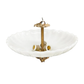VINTAGE GILT METAL & WHITE GLASS SPANISH STYLE SEMI FLUSH