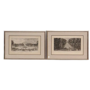 A PAIR OF CONTINENTAL ENGRAVINGS IN SILVER FRAMES